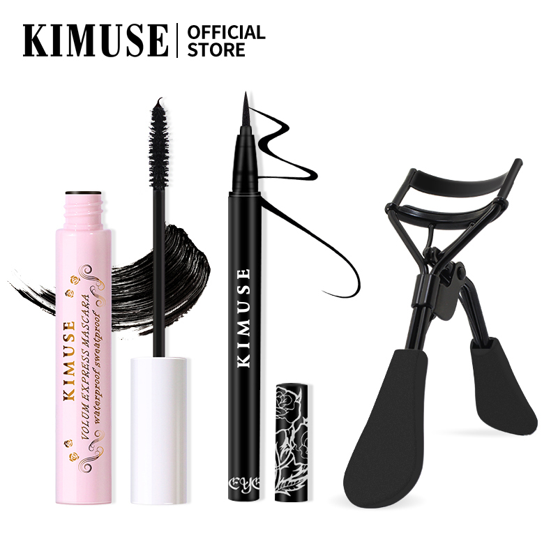 KIMUSE 3 CÁI / Bộ Mascara + Kẻ mắt + Dụng cụ uốn mi