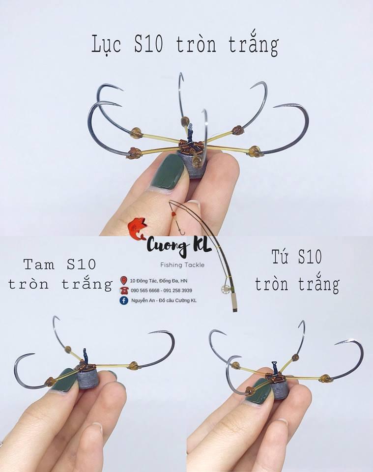 Lưỡi câu dáng tròn thép trắng cỡ 10 (tam, tứ, lục)