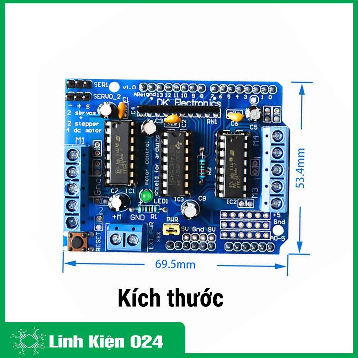 Module điều khiển động cơ L293D - Shield mở rộng cho Arduino