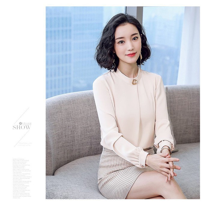 [HCM]Áo Cổ Trụ Xếp Ly Nana