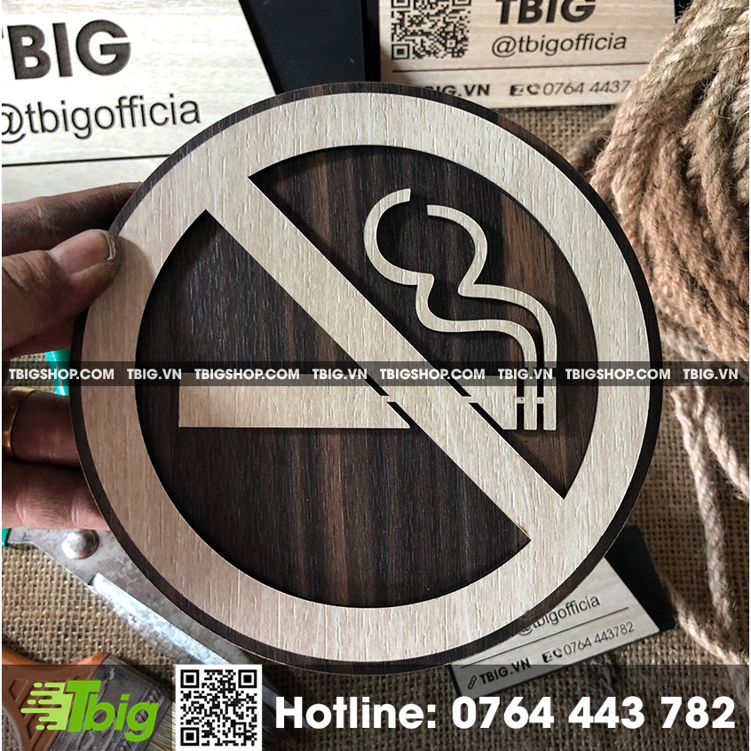Bảng No smoking gỗ mặt veneer