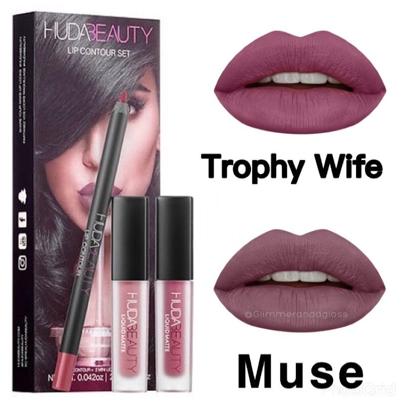 [HCM]Set son-HUDA BEAUTY LIP CONTOUR SET - TROPHY WIFE & MUSE