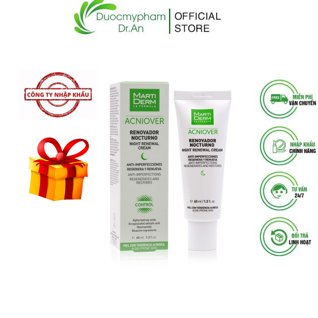 Imports-cream Regeneration Night for oily acne-martiderm acniover night Renewal Cream (40ml) -duocmyphamdran