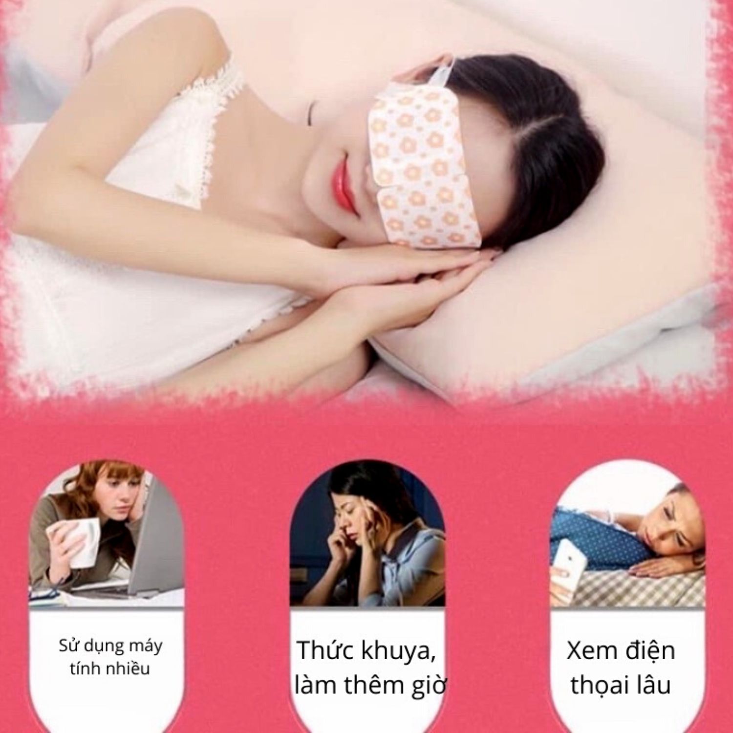Set 10 miếng mặt nạ mắt nóng xông hơi mặt nạ thư giãn cho mắt giảm mệt mỏi