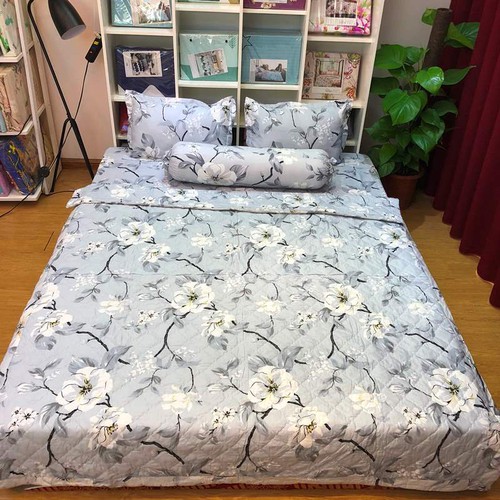 Set  3 Món Ga Gối Và 2 Áo Gối Cotton Poly