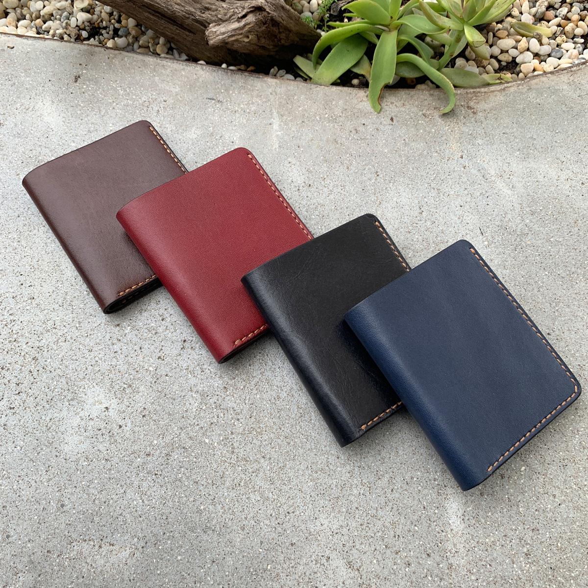 VÍ DA CLASSIC MÀU ĐỎ ĐÔ - VÍ DA THẬT - ĐỒ DA HANDMADE 165