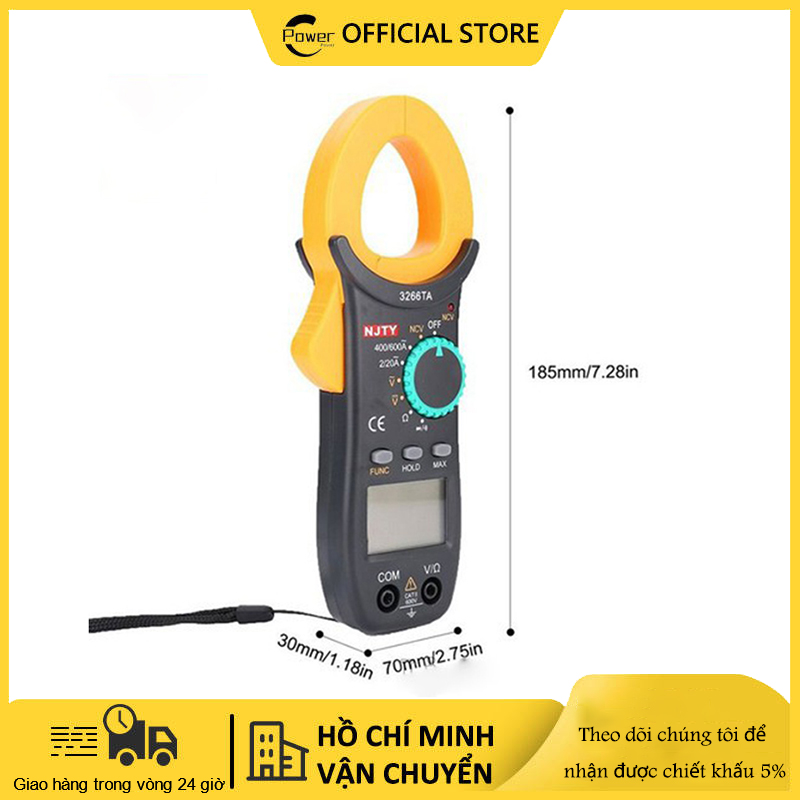 Ampe kìm dòng 3266TA đồng hồ đo điện vạn năng điện tử kẹp dòng Đo Tụ,Tần Số, Nhiệt Độ