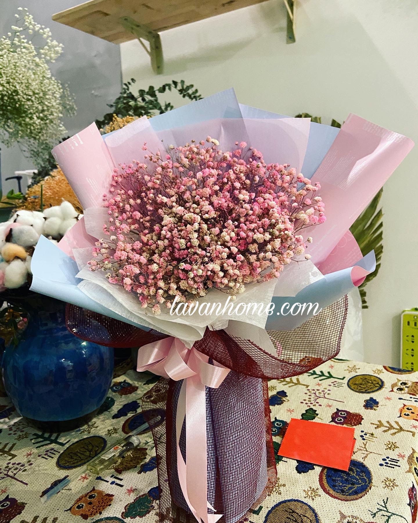 Bó hoa khô baby hồng (nhiều màu)