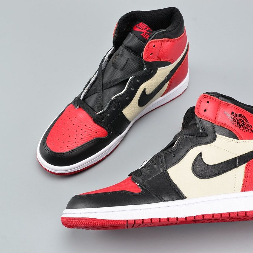 Giày Sneaker J0rdan 1 High Retro bred toe ( JD1 đỏ đen)