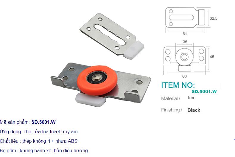 Hộp 2 Bánh xe cửa lùa tủ áo