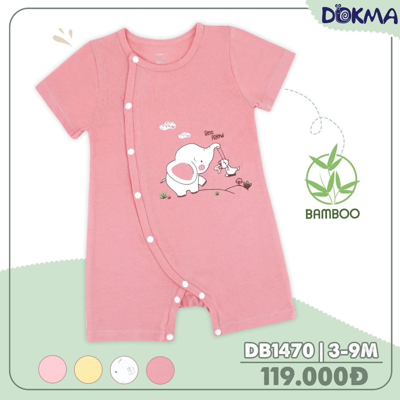 Db1469 - db1470 - db661 bộ sơ sinh và body cài lệch/ cài giữa cộc tay bamboo/ cotton dokma