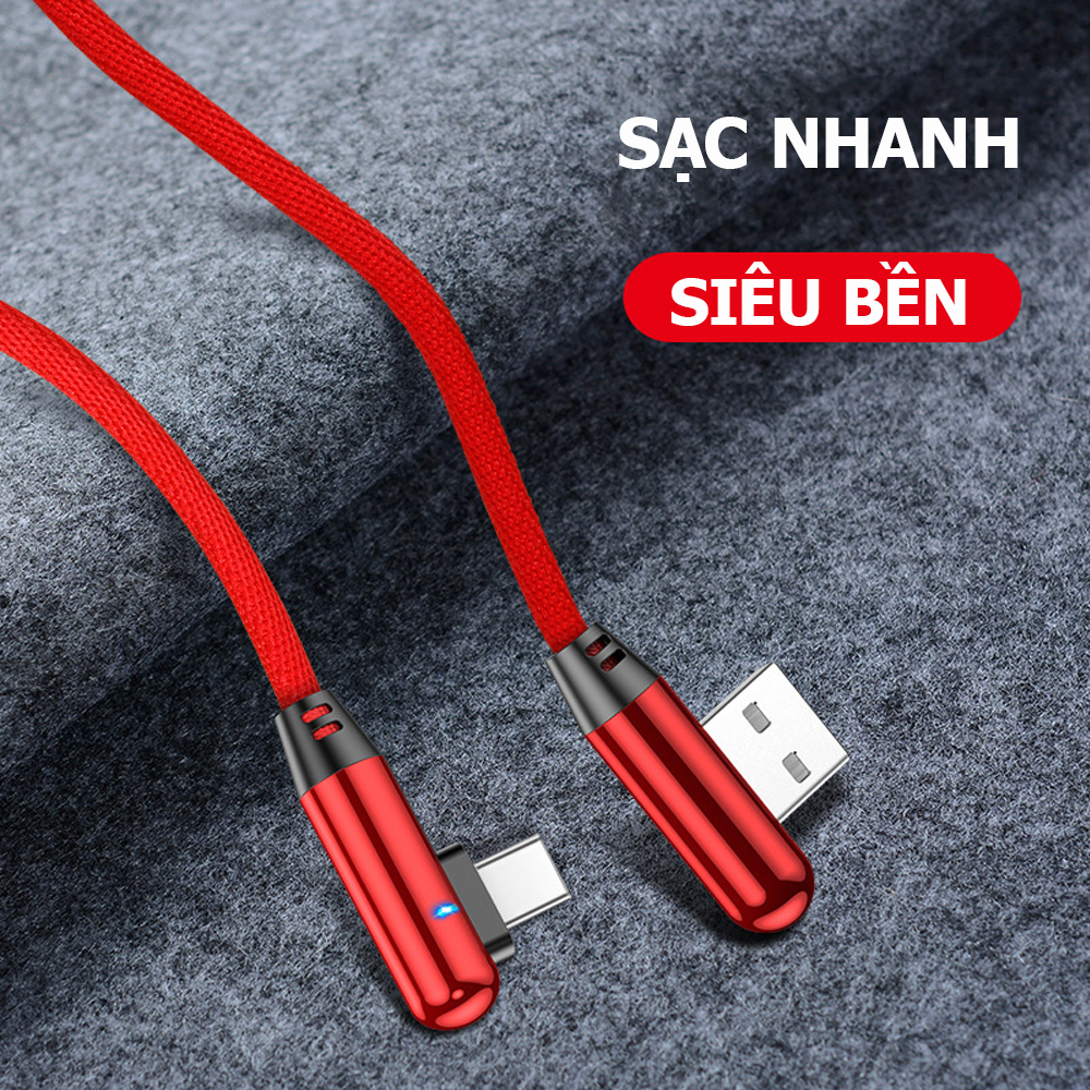 Cáp sạc nhanh có đèn Led dành cho điện thoại, dây sạc Iphone, micro USB, Type C