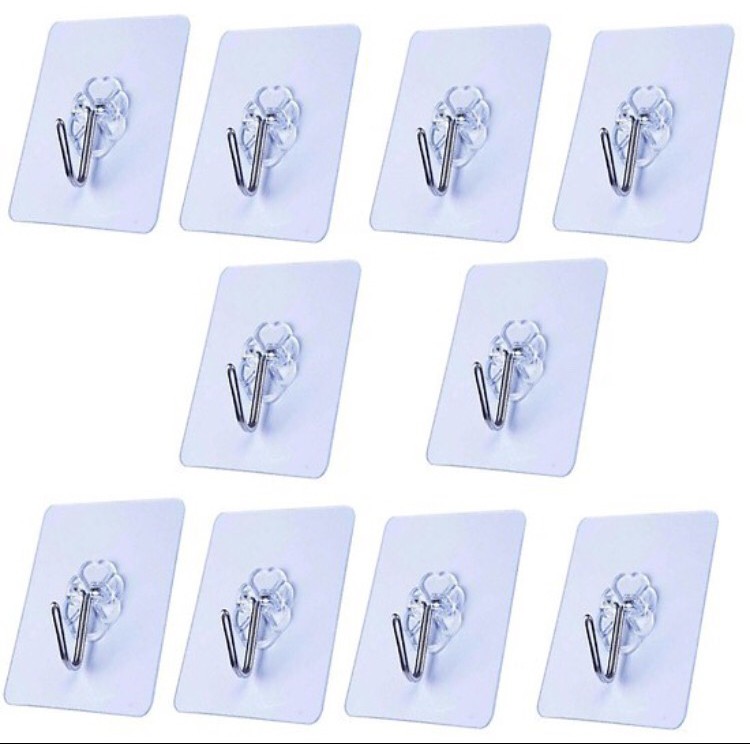 Set 10 Móc Dán Tường trong suốt thần thánh siêu dính