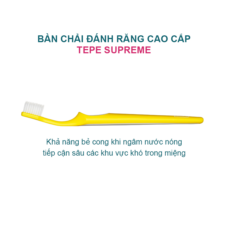 Bàn Chải Đánh Răng lông mềm cao cấp Thụy ĐiểnTepe Supreme làm sạch sâu kẽ răng, không chảy máu nướu