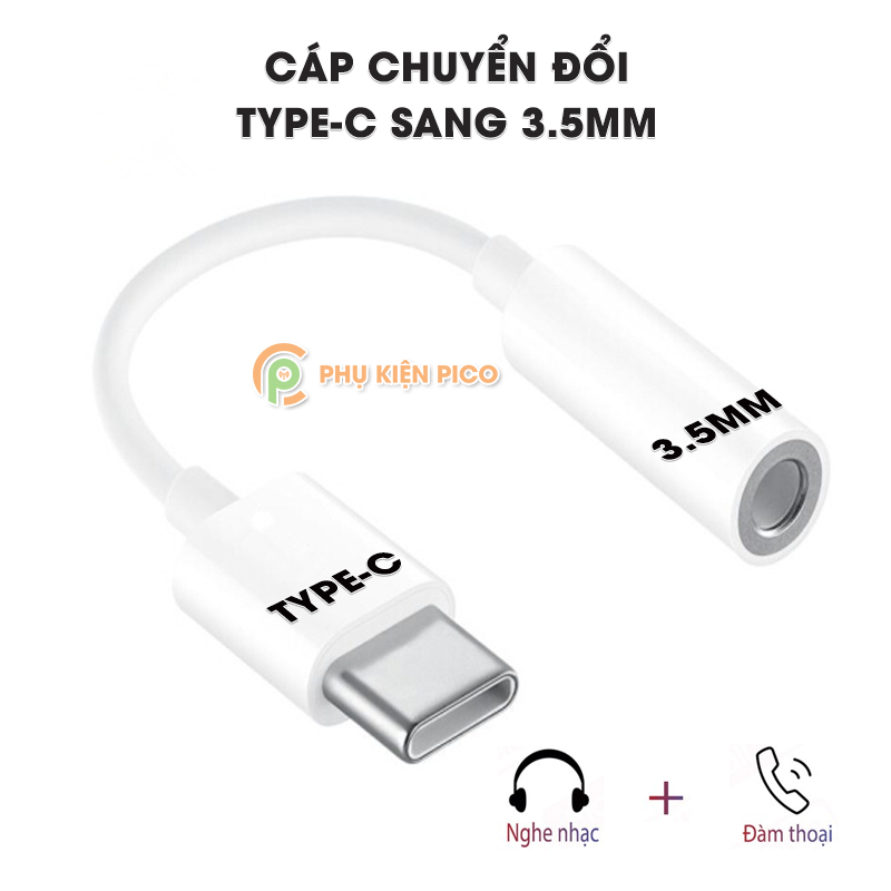 Cáp chuyển đổi tai nghe type-c sang 3.5mm - đầu chuyển đổi cổng tai nghe từ type-c sang 3.5 - jack chuyển đổi tai nghe 3.5mm sang type-c