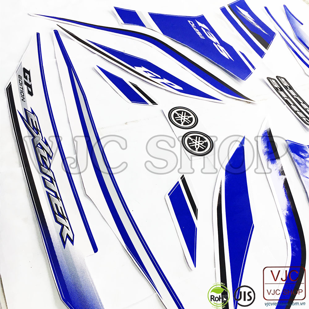 Bộ tem dán xe Exciter 135 GP các màu lựa chọn cho decal xe máy