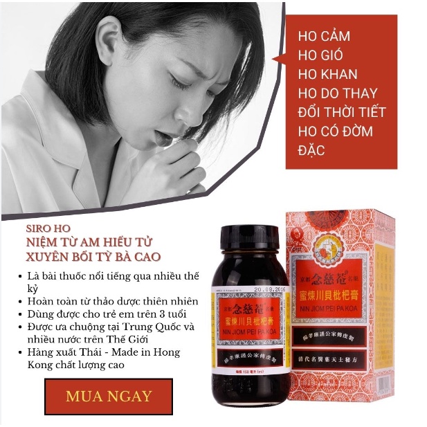 Siro ho cao tỳ bà Thái lan 75ml/150ml