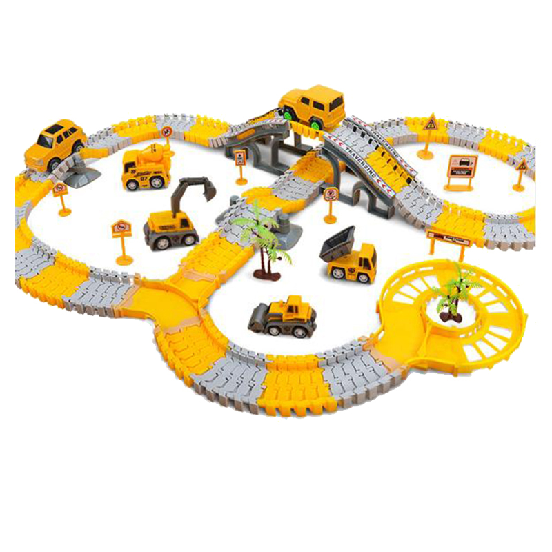 Engineering Tracks Car For Kids Toys, Car and Flexible Track Playset A Engineering Road Race Boy Girls Best Gift