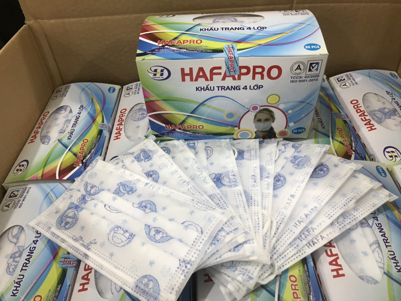 [Hàng kiểm định] - Khẩu trang 4 lớp HafaPro (50 cái/hộp)