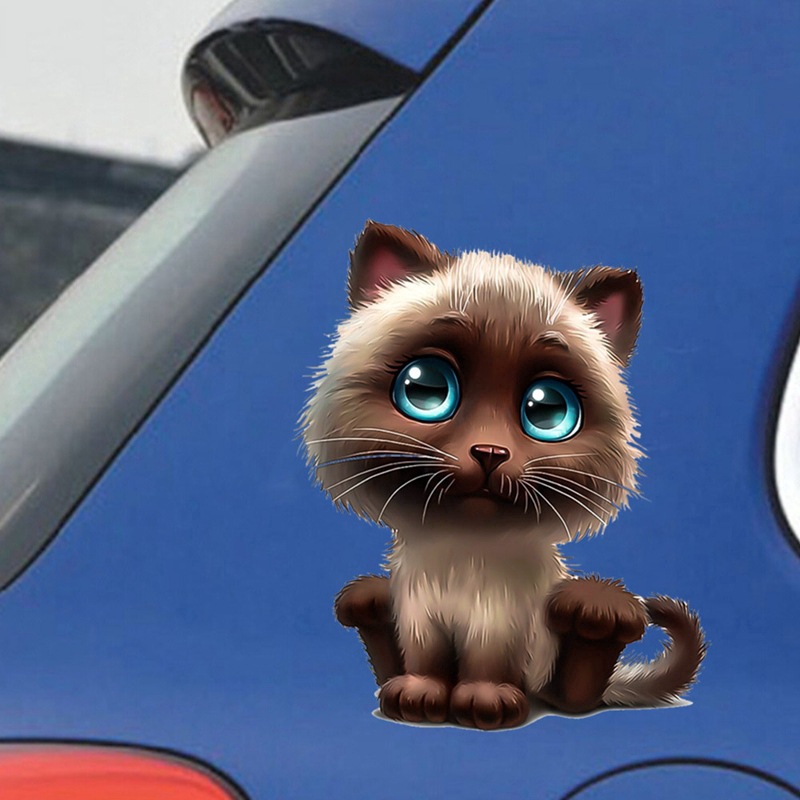 Decal hình mèo 3D dễ thương