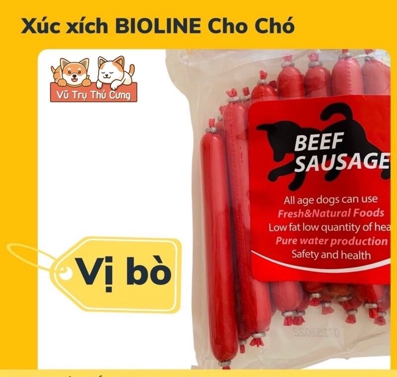 Bioline 15g dog sausage, multi-nutrition cat dog snack with beef, chicken
