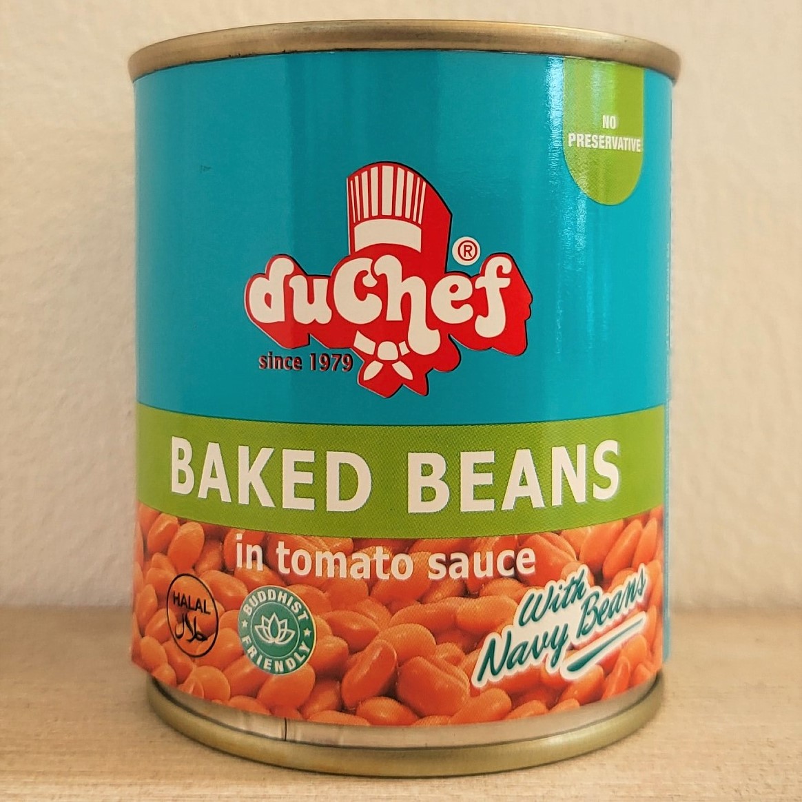 DUCHEF (Lon 215g) ĐẬU TRẮNG TÂY SỐT CÀ CHUA Baked Beans in Tomato Sauce with Navy Beans (HALAL)