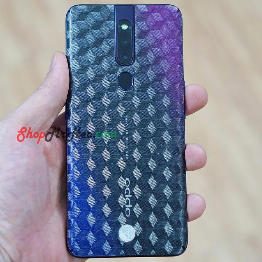 Bộ 3 Skin Dán Mặt Sau Lưng Vân 3D Carbon OPPO F11 Pro