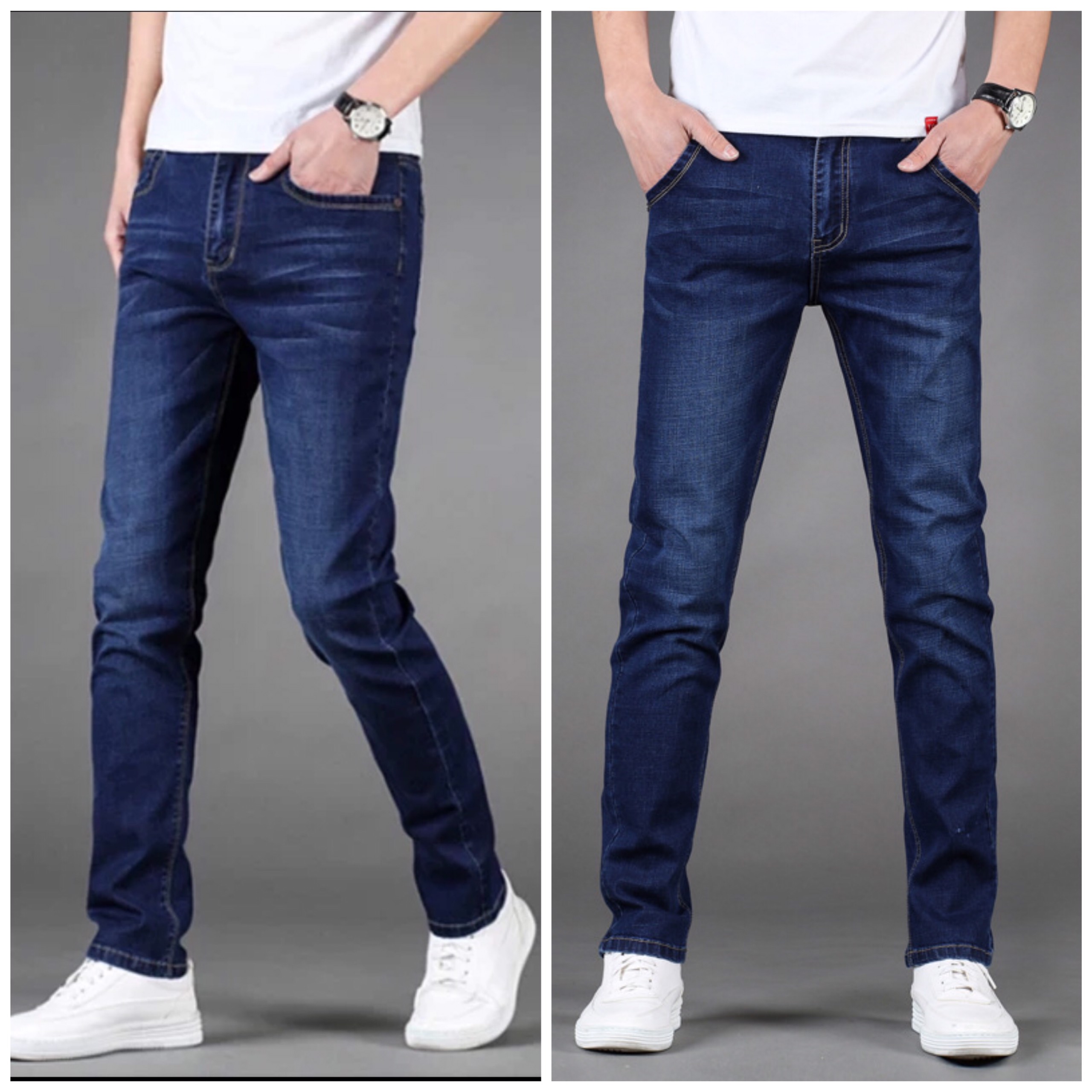 Quần jean nam skinny co giãn, quần bò nam 4 màu: đen,xanh đen, xanh biển, xám