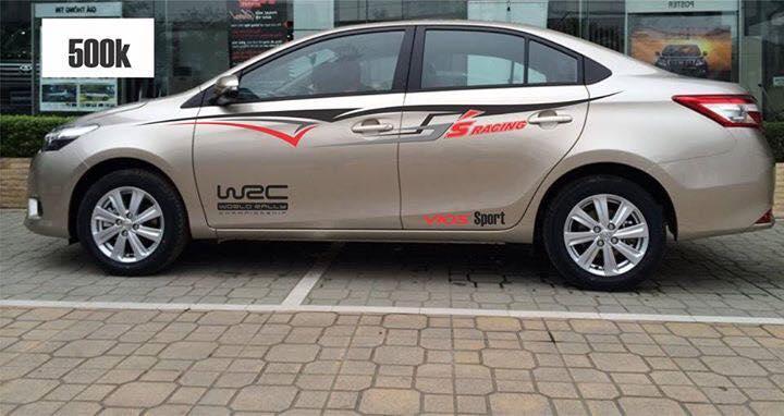 Tem dán sườn xe vios