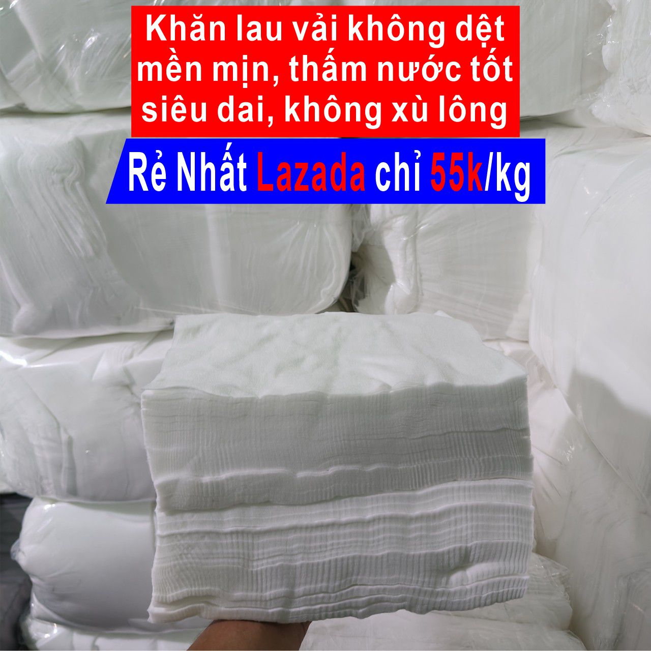 Khăn vải khô đa năng vải không dệt siêu dai siêu hút nước không xù lông