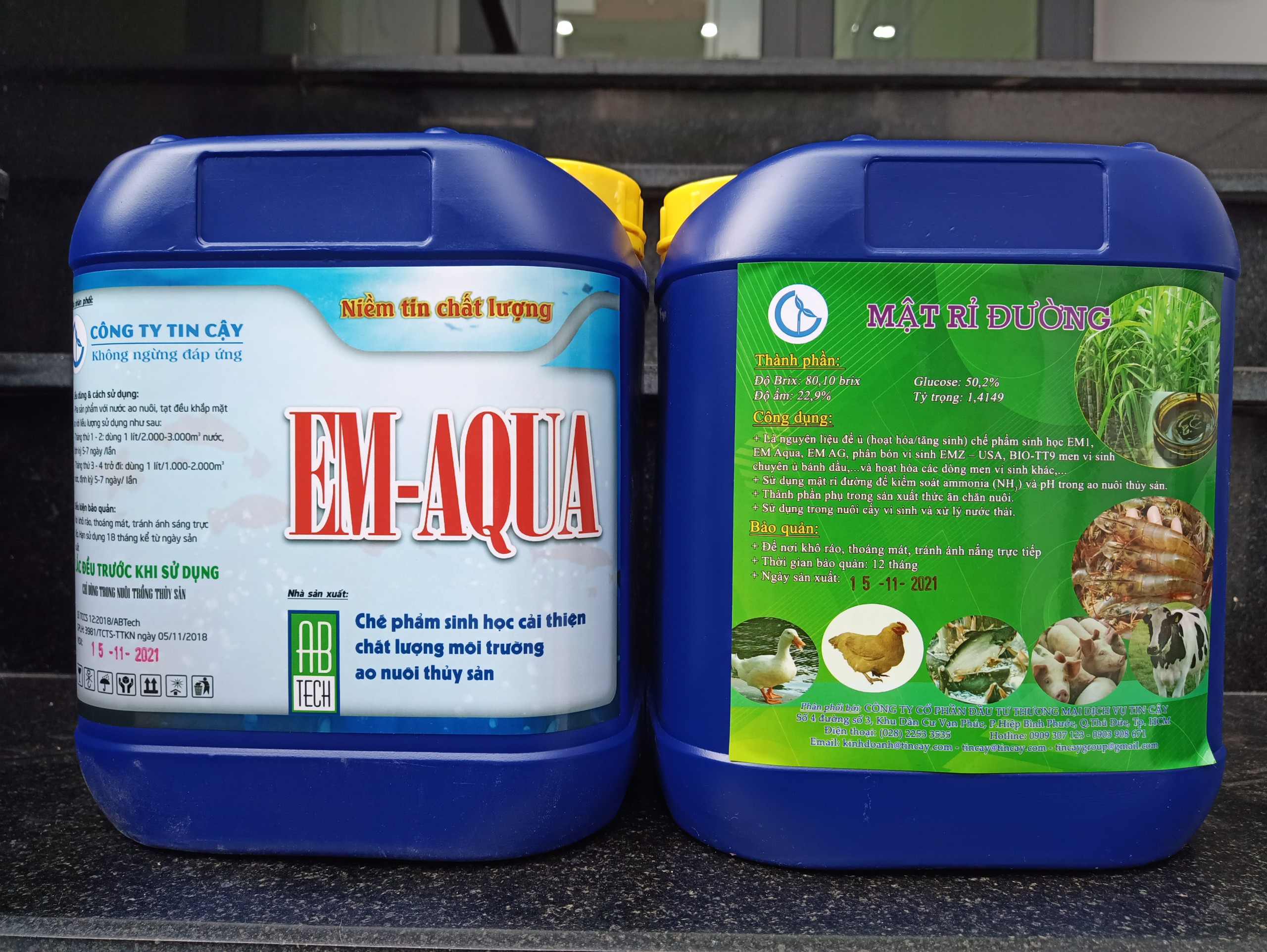 Combo 5 lít em gốc em aqua và 7kg mật rỉ đường xử lý nước ao nuôi – nâng cao sản lượng nuôi trồng
