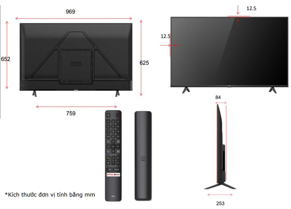 [Trả góp 0%]Smart Tivi TCL 4K 43P618 43 inch UHD (Giá áp dụng giao nội thành HN& HCM, các tỉnh liên hệ shop)