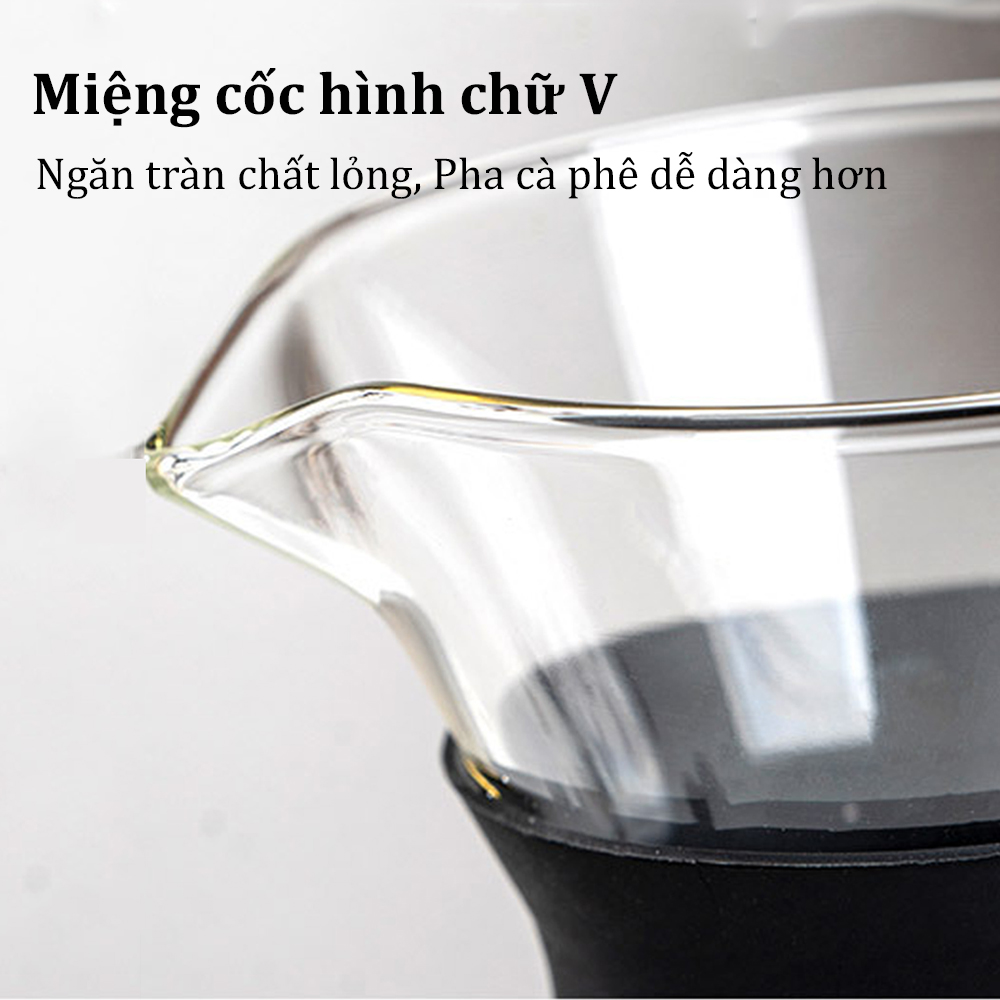 Bình Pha Cà Phê chứa phễu pha cà phê Bình cà phê thủy tinh Bình Pha Kèm Phễu 400ml ấm pha cà phê có dấu tích Máy pha cà phê coffee maker DODO