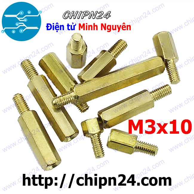 [10 cái] (F64) Cọc đồng M3x10 (D-C) (Trụ đồng, Ốc kê bo mạch)