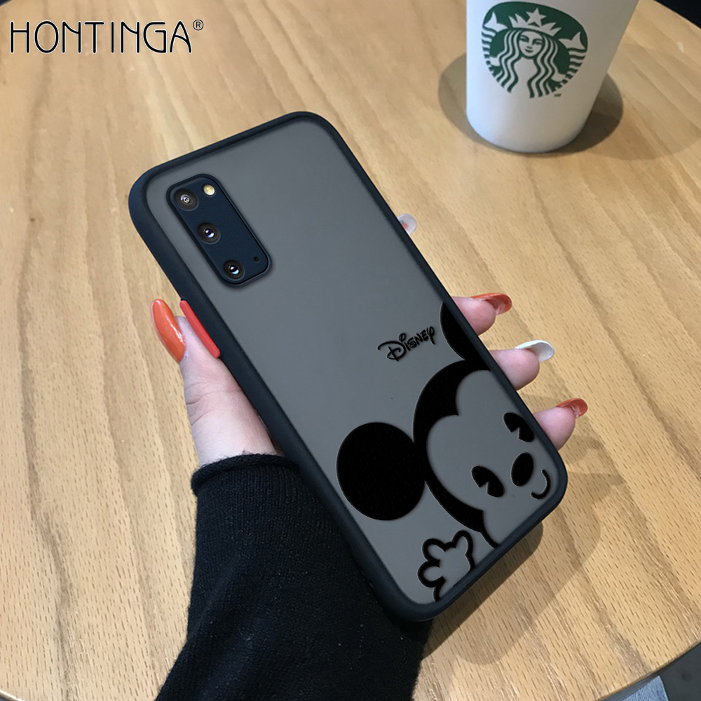 Hontinga Casing Case For Samsung Galaxy S20 S20 Plus S20 Ultra Case Cartoon Cute Mouse Frosted Transparent Phone Case Full Back Cover Casing Camera Protect Cases Hard Case For Girls For Boys