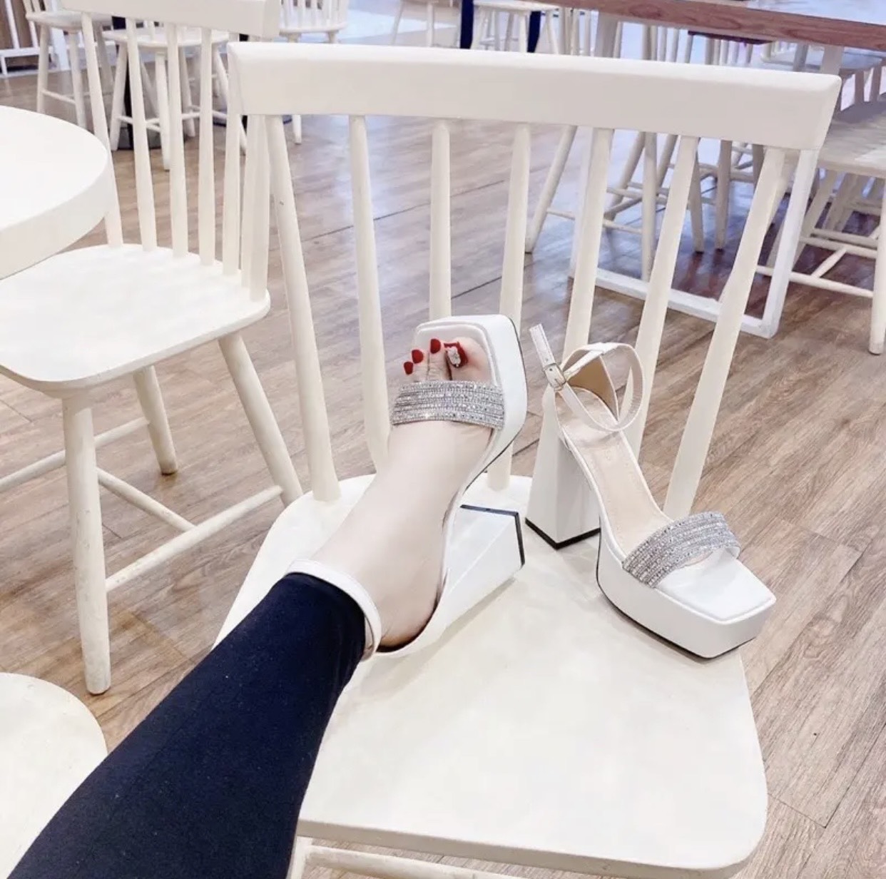 giày xăng đan nữ cao gót 12p siêu xịn