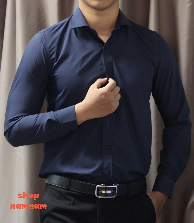 Sơ mi dài tay anm màu xanh than