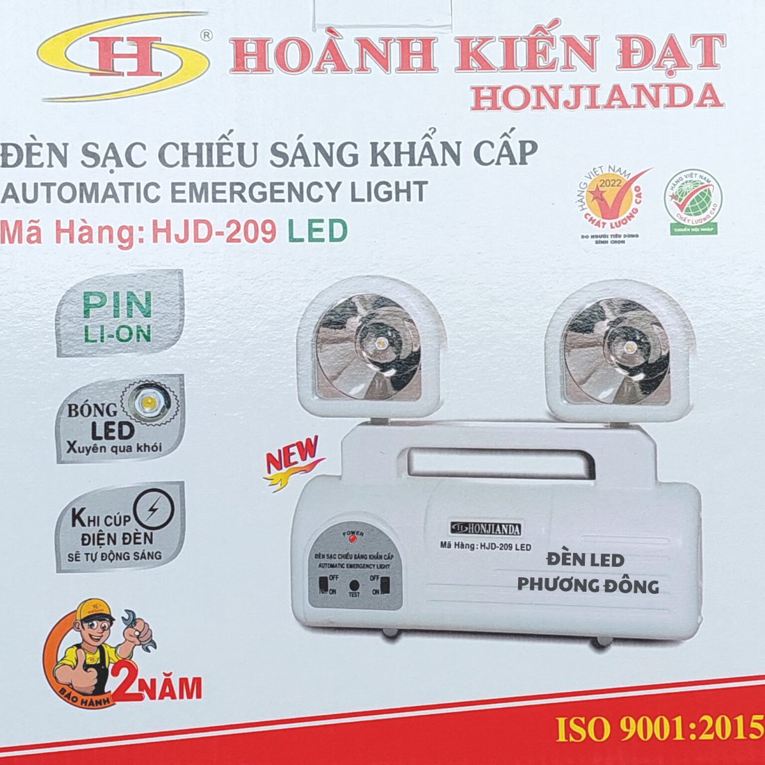 Đèn sạc LED chiếu sáng khẩn cấp Honjianda HJD-202 - Đèn mắt ếch ( Bảo Hành 24 Tháng )