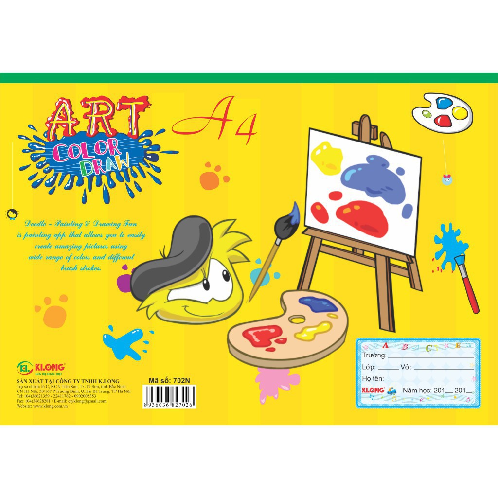 Vở vẽ Klong A4 - 24 tờ - MS: 702