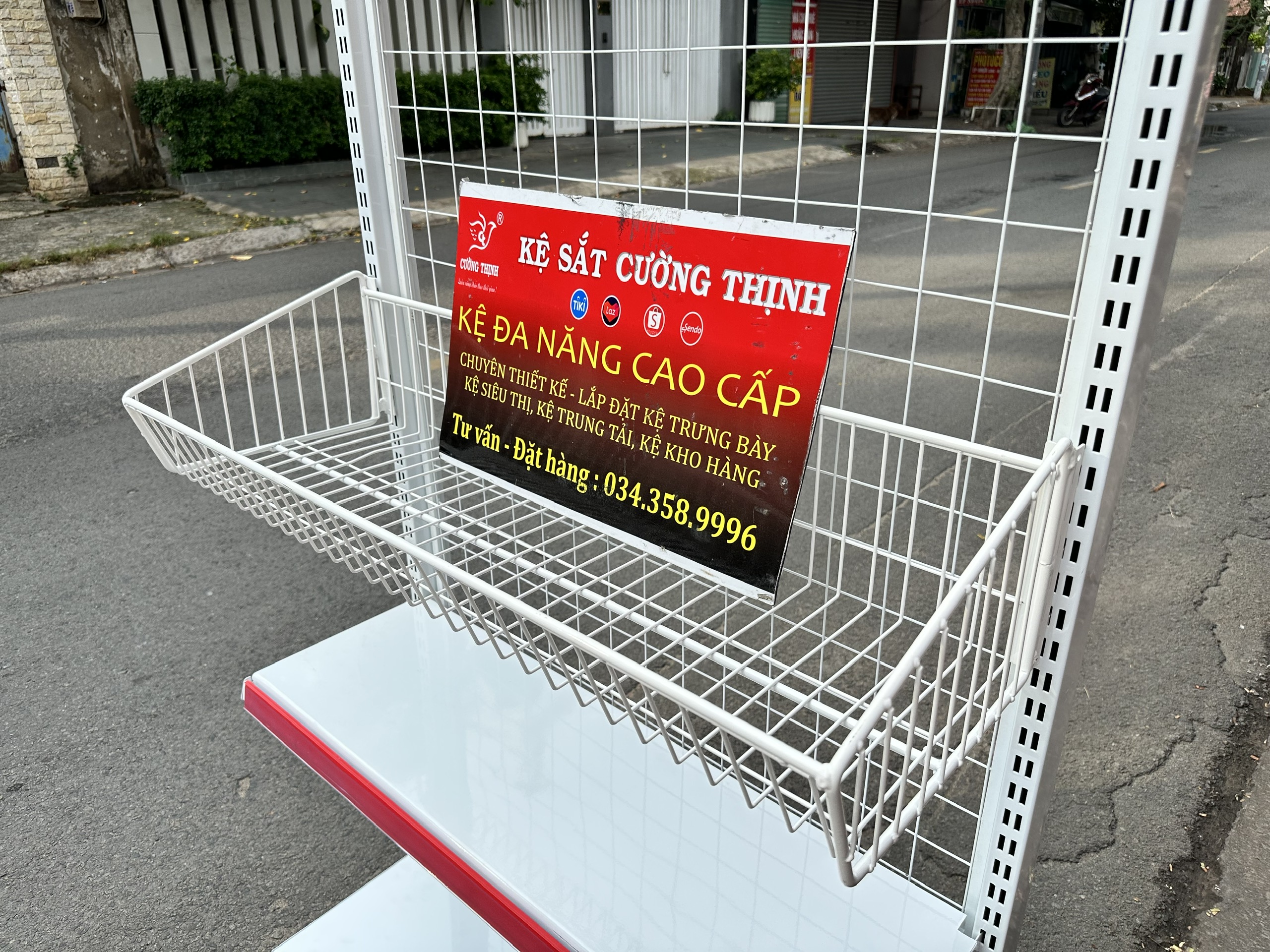 Rổ mỳ, lắp vào kệ siêu thị ( dài 90cm)