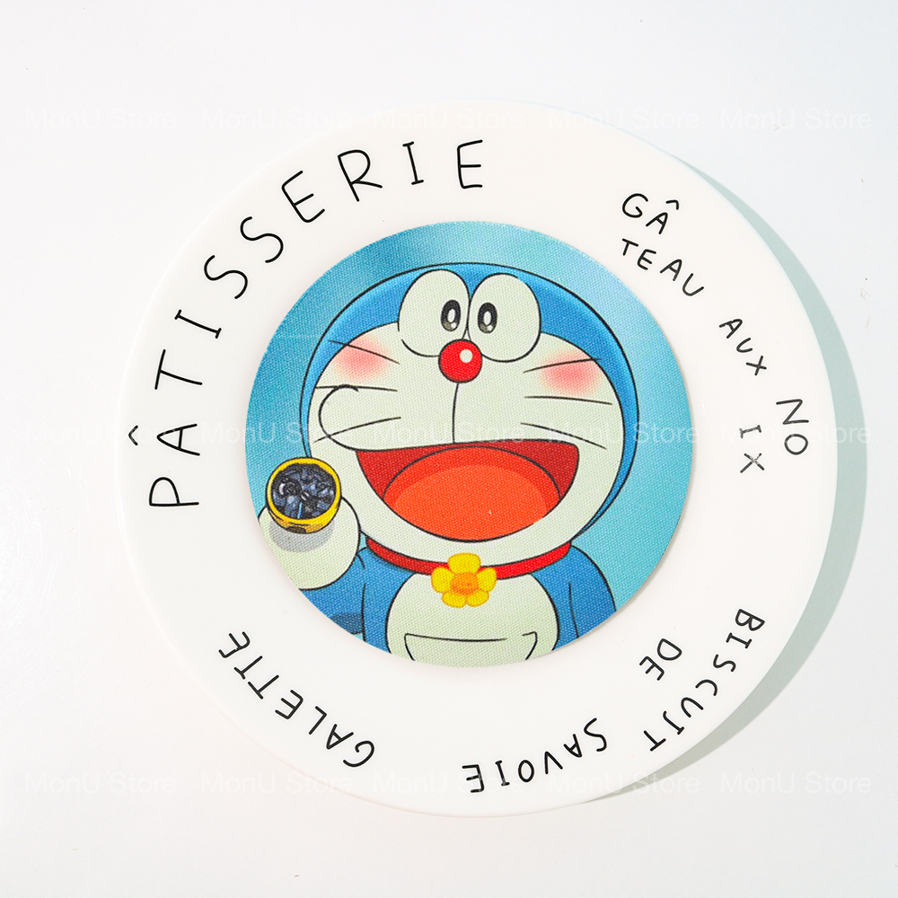 Đế lót ly doraemon doremon hình tròn thấm nước dễ thương cute mon0467