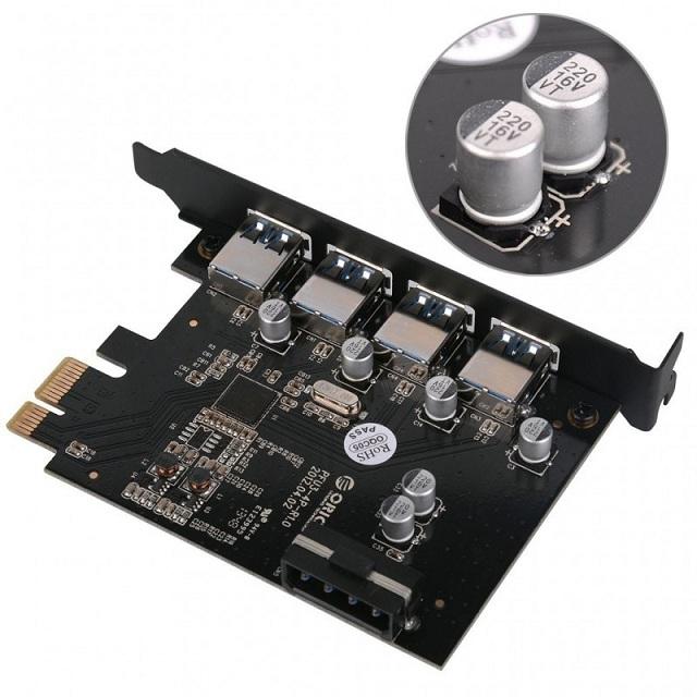 Card 4 cổng Usb 3.0, gắn cổng PCI cho PC