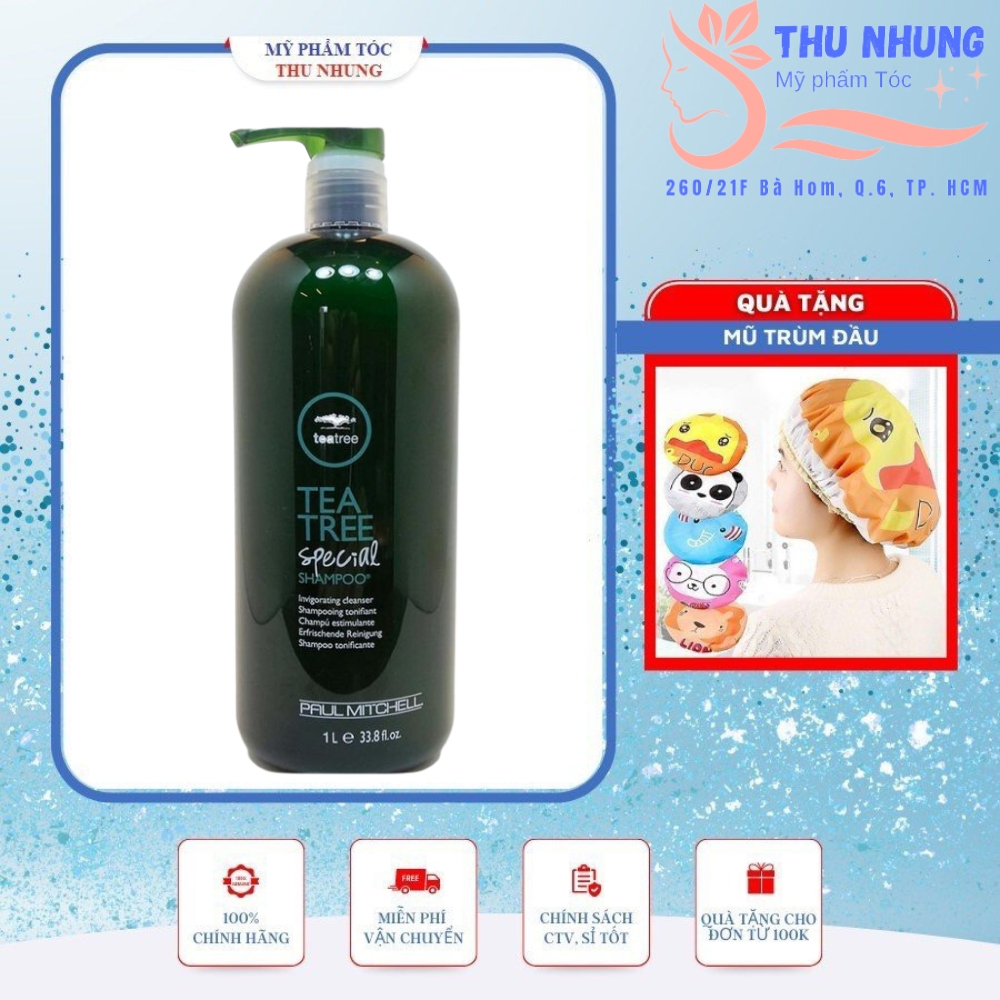 Dầu gội Tea Tree Paul Mitchell Special shampoo trà xanh bạc hà ngăn gàu kháng khuẩn Mỹ 1000ml