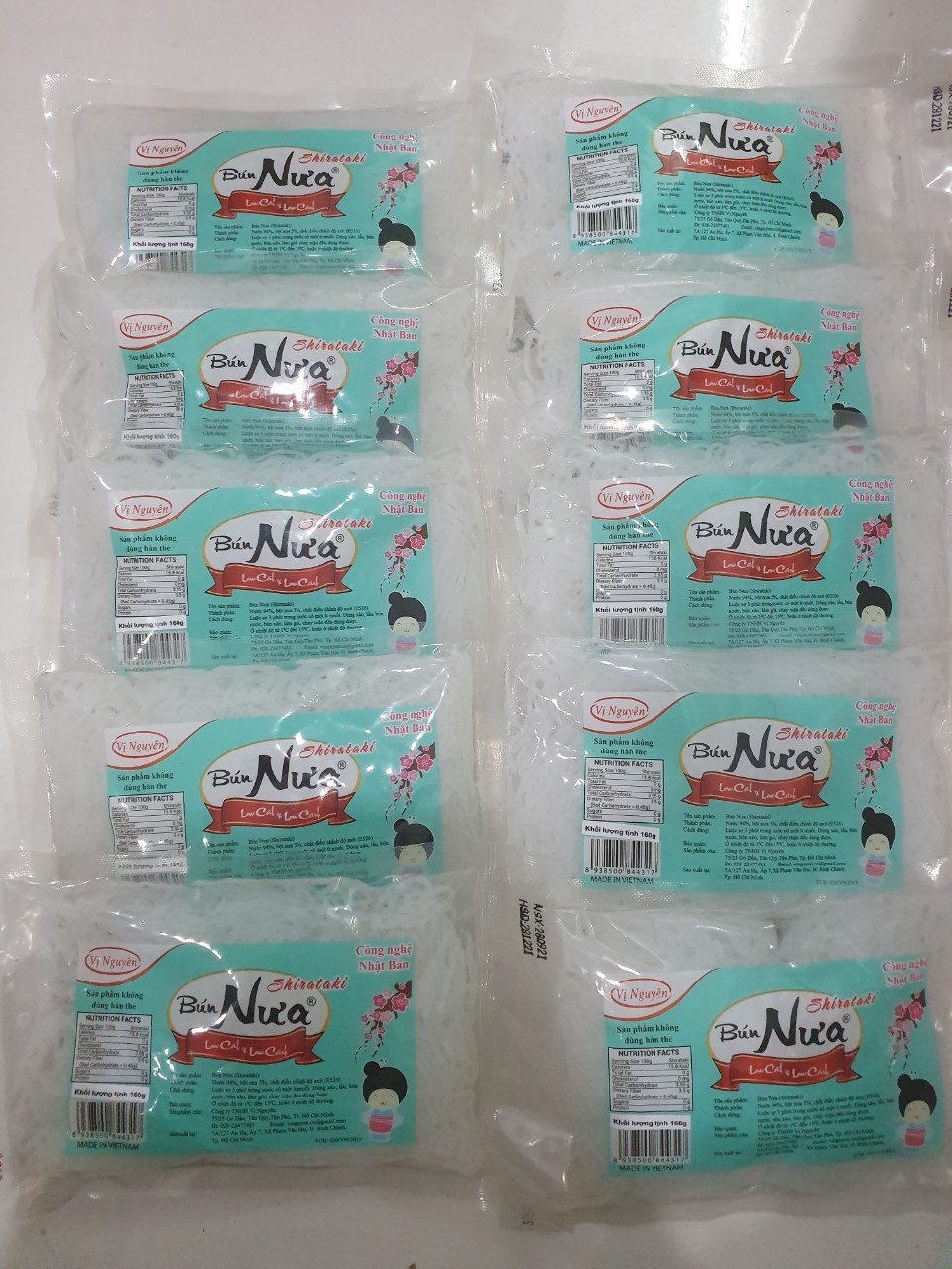 Combo 10 gói bún nưa vị nguyên keto das 240g- ăn kiêng - das - lowcard- giảm cân