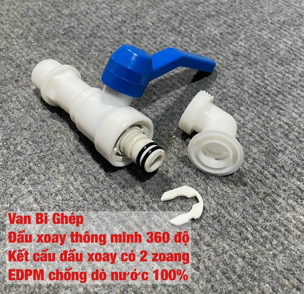 Vòi Nước Nhựa Vòi Hồ Nhựa Trắng Tay Gạt Xanh Xả Nước Ren 21 Và 27