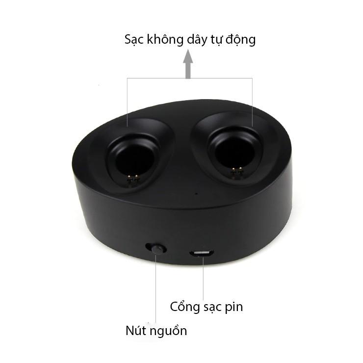 Tai Nghe Bluetooth TWS-K2 Wireless Earbuds IOS/Android V4.1 - Có Dock Sạc (Nghe 2 Tai Âm Thanh Hay, Pin Trâu)