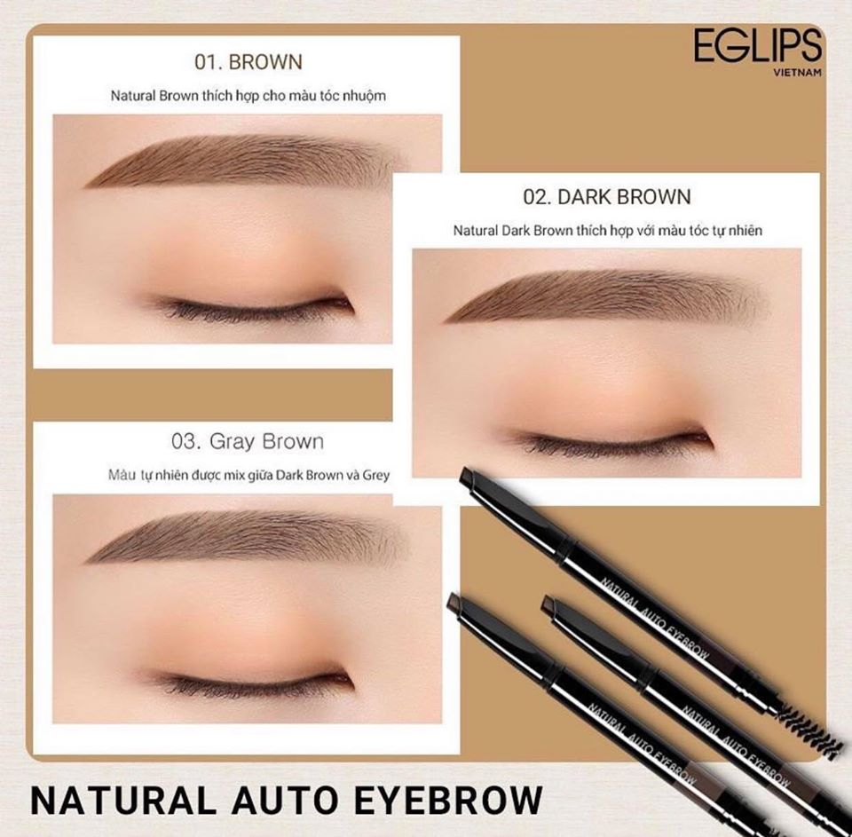 Chì kẻ mày Eglips Natural Auto Eyebrow (đầu tam giác) 0.3g