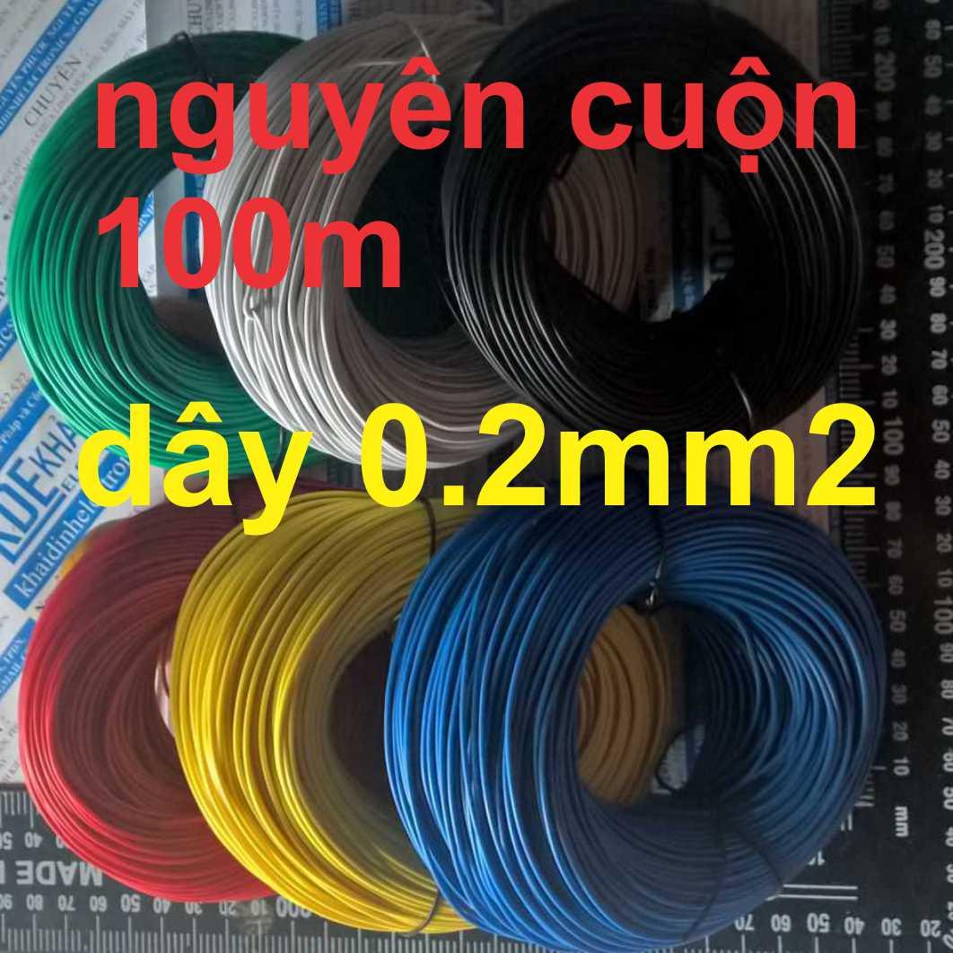 dây điện đơn RV, dây mềm (SỢI ĐỒNG NHỎ, nhiều sợi) 0.2mm (giá nguyên cuộn 100m) kde1661
