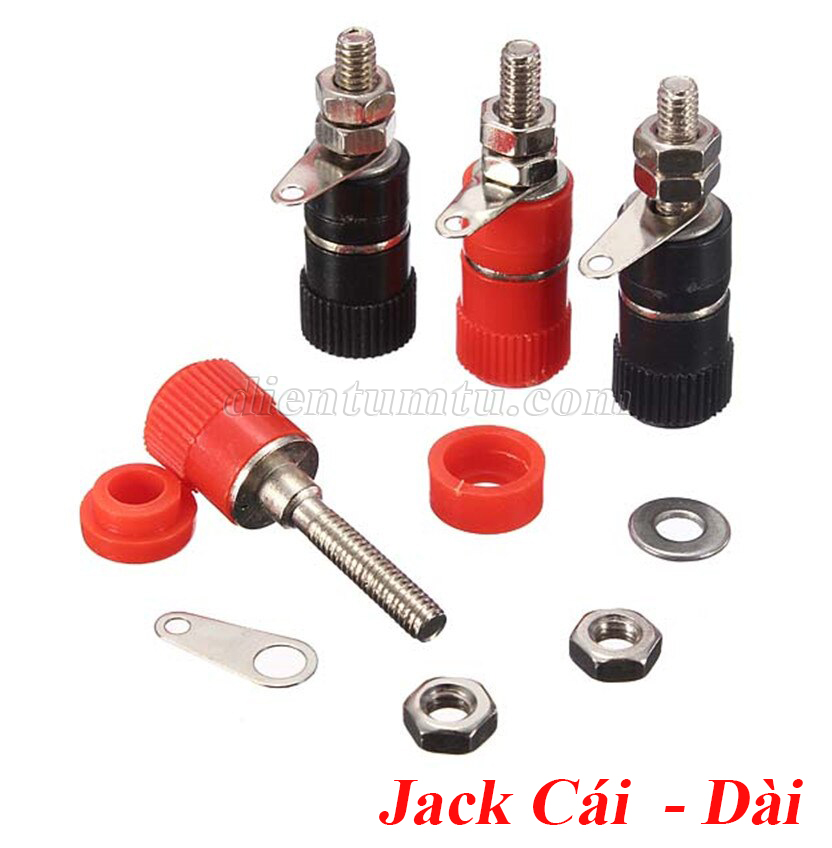 Jack bắp chuối 4mm chuôi cắm đực cái tự chọn