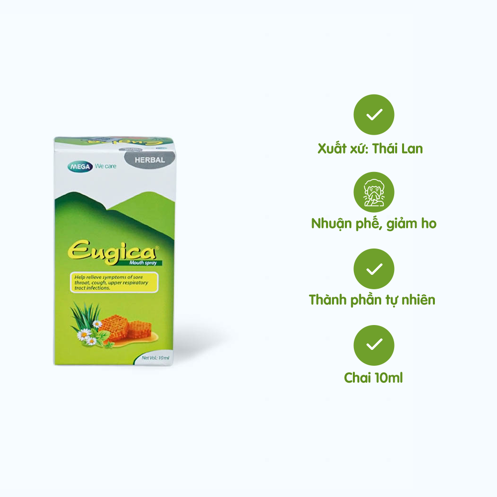 Xịt họng thảo dược Eugica (10ml)